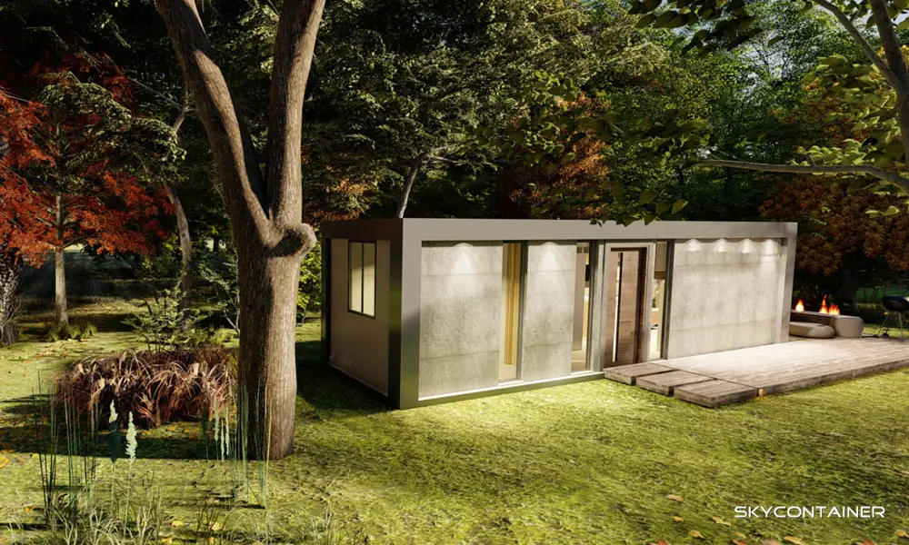 Kompaktes Gartenhaus mit Außenbereich