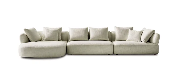 Bonaldo Aldebaran: Pale modular sofa with straight and curved elements · View 2