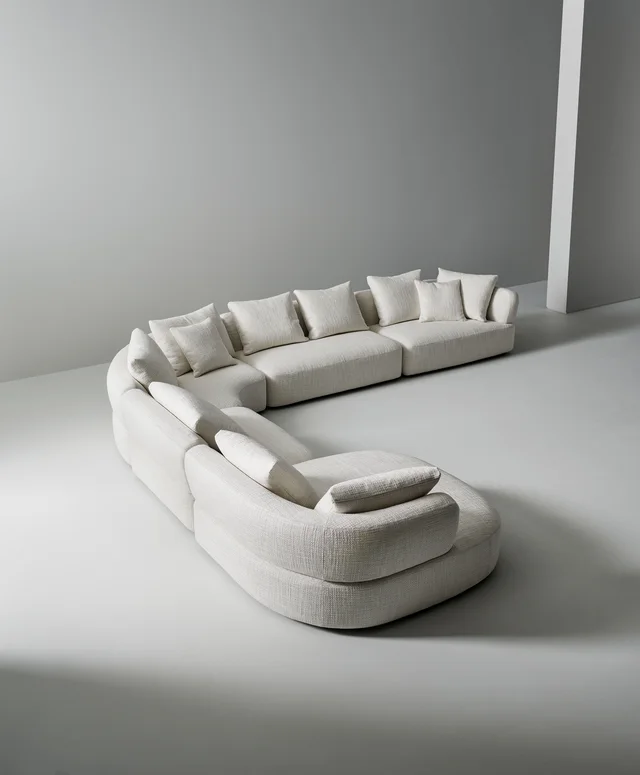Bonaldo Aldebaran: Pale modular sofa with straight and curved elements · View 7