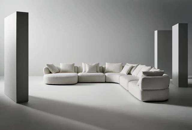 Bonaldo Aldebaran: Pale modular sofa with straight and curved elements · View 8