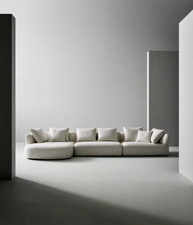 Bonaldo Aldebaran: Pale modular sofa with straight and curved elements · View 10