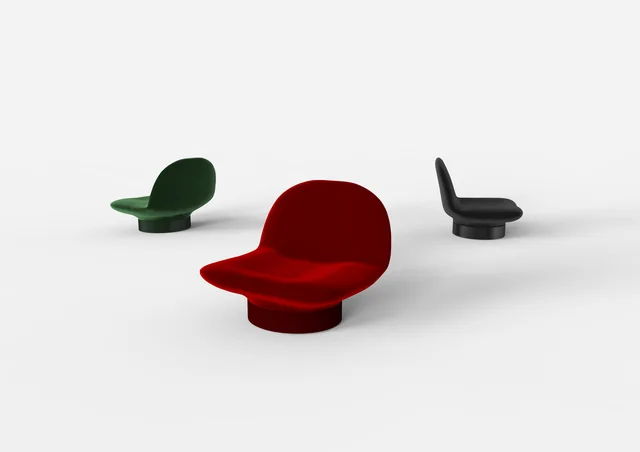 Bonaldo Amour: Broad rounded seat, open back and cylindrical base · View 9