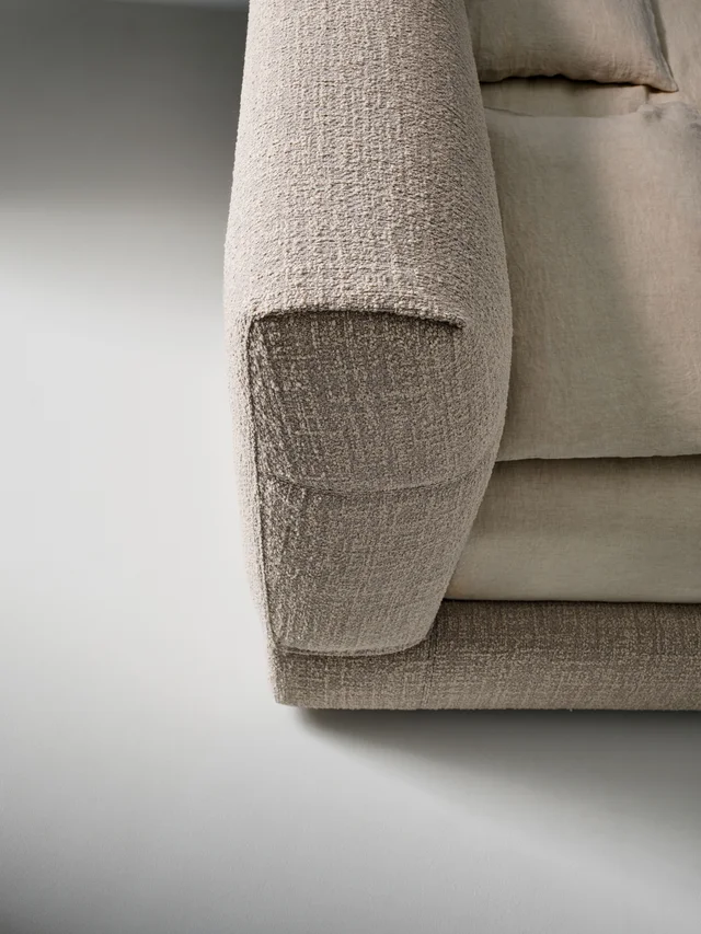 Bonaldo Belloalto Bed: Upholstered bed with a high divided-looking headboard and substantial frame · View 4