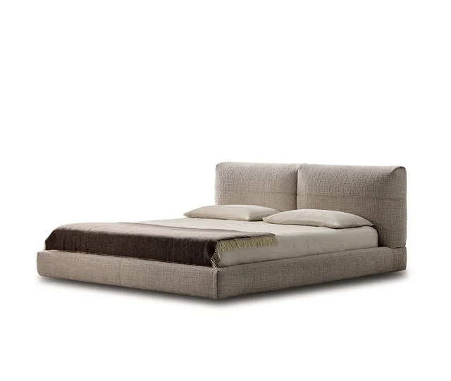 Bonaldo Belloalto Bed: Upholstered bed with a high divided-looking headboard and substantial frame · View 5