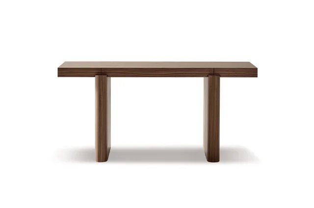 Bonaldo Blocco Desk: Wooden desk with substantial supports and an integrated drawer · View 5