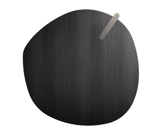 Bonaldo Flatiron table round top: Runder dunkler Tisch mit asymmetrischen flächigen Stützen · Ansicht 7