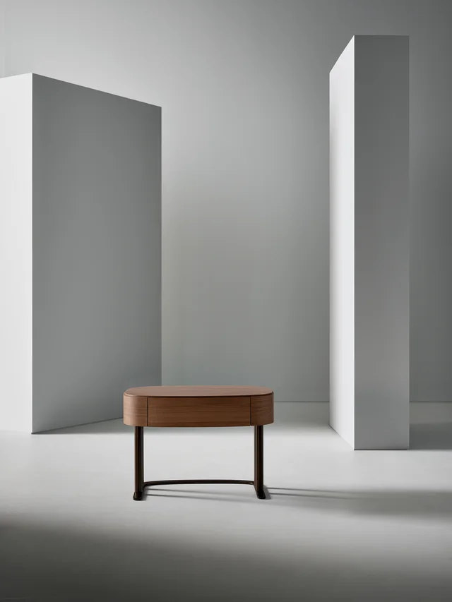 Bonaldo Isabey Bedside Table: Bedside tables with one or two drawers and rounded wooden edges · View 1