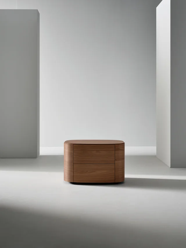 Bonaldo Isabey Bedside Table: Bedside tables with one or two drawers and rounded wooden edges · View 4