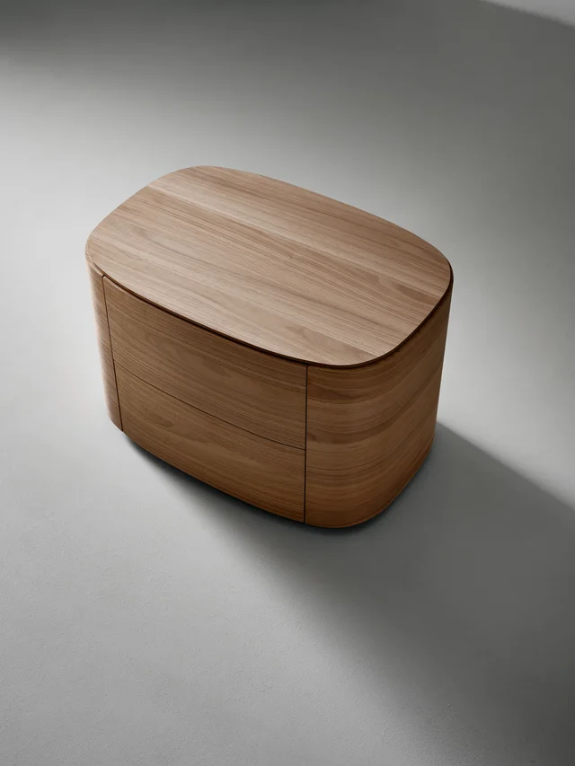Bonaldo Isabey Bedside Table: Bedside tables with one or two drawers and rounded wooden edges · View 5