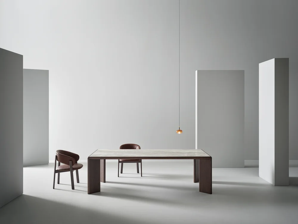 Bonaldo Oshi: Rectangular table with a dark frame and pale top · View 1