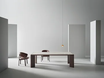 Bonaldo Oshi: Rectangular table with a dark frame and pale top · View 1