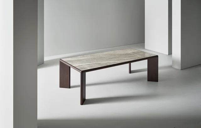 Bonaldo Oshi: Rectangular table with a dark frame and pale top · View 2