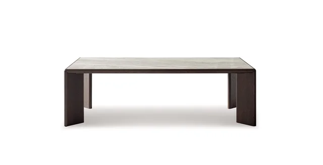 Bonaldo Oshi: Rectangular table with a dark frame and pale top · View 5