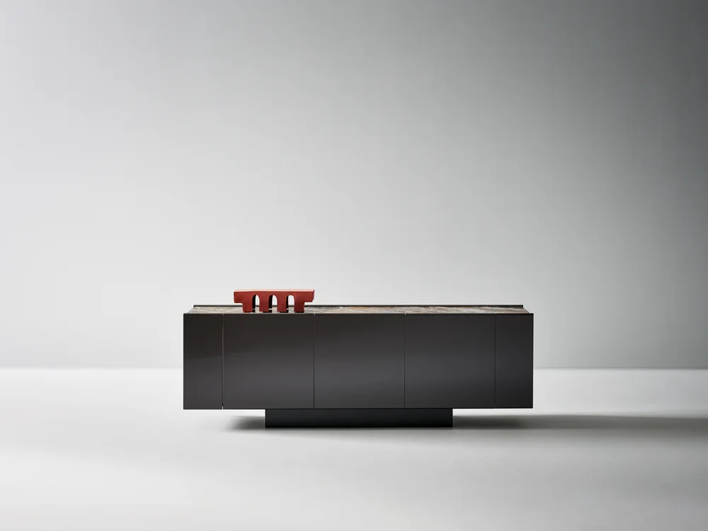 Bonaldo Spy: Dark low sideboard with a framed top · View 1