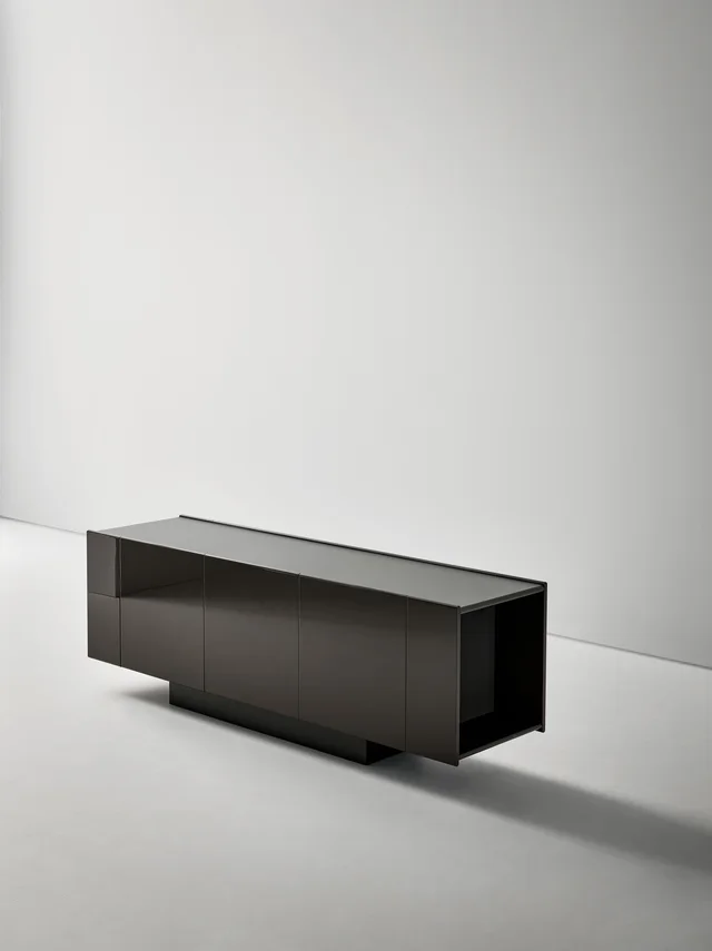 Bonaldo Spy: Dark low sideboard with a framed top · View 2