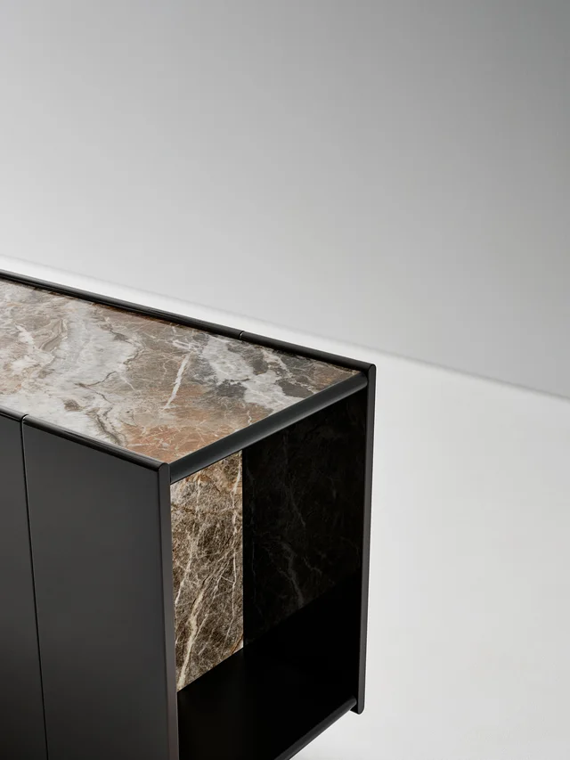Bonaldo Spy: Dark low sideboard with a framed top · View 3