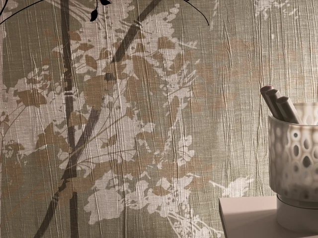Glamora Vespera Collection: Sillage – pleated textile wall design · Motif detail