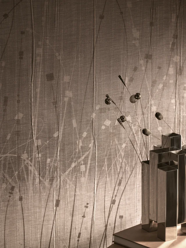Glamora Vespera Collection: Velata – pleated textile wall design · Motif detail