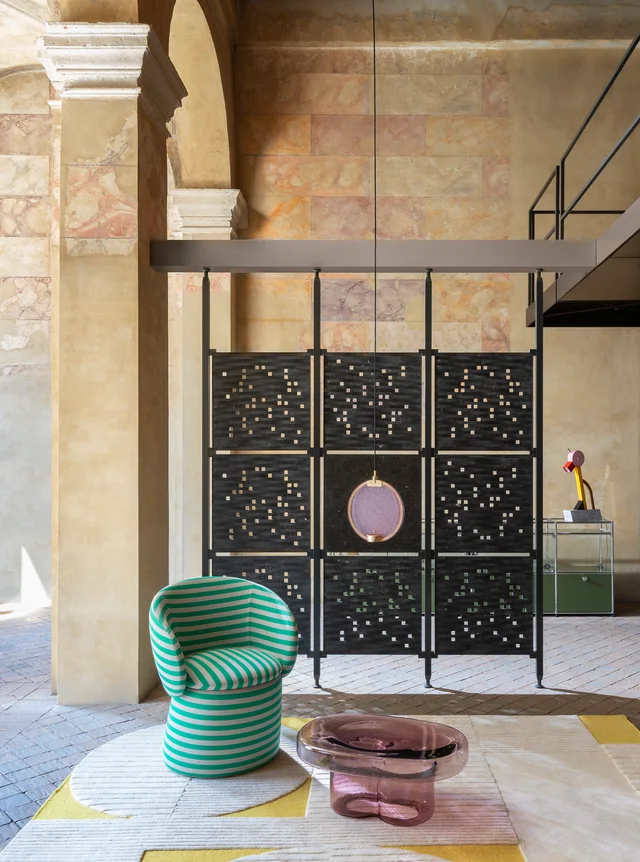 Lithos Design Quinte: Marble divider Papiro with a rectangular pattern · View 7