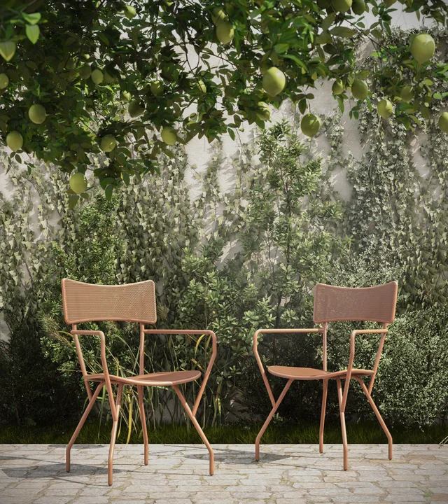 New Life Martina Outdoor & Dehors: Dehors chair with wooden back with armrests · View 1