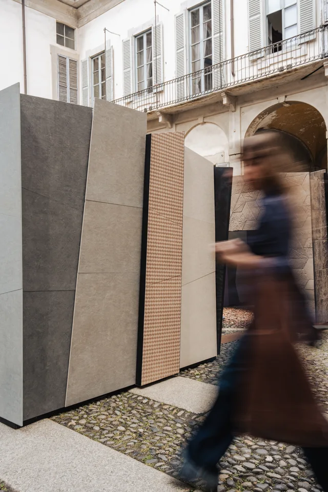 NovaBell Rare Heart 2026: Dolmen-like spatial installation in the Palazzo Litta courtyard · View 2