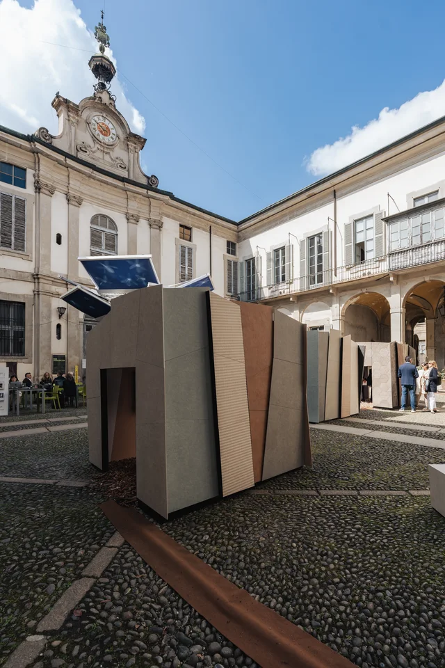 NovaBell Rare Heart 2026: Dolmen-like spatial installation in the Palazzo Litta courtyard · View 6