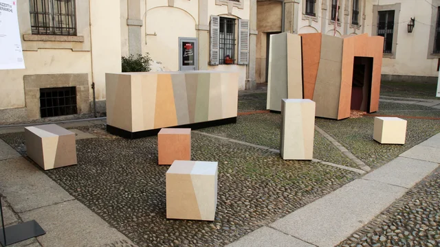 NovaBell Rare Heart 2026: Dolmen-like spatial installation in the Palazzo Litta courtyard · View 9