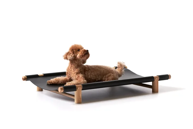 Opinion Ciatti Berberé: Low dog bed with a wooden frame and stretched surface · View 3