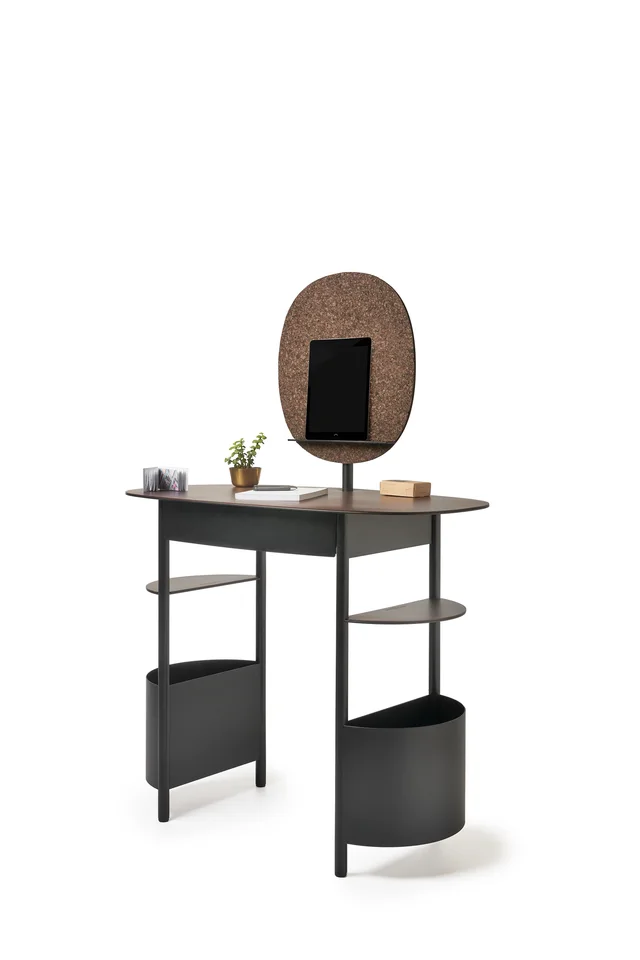 Opinion Ciatti Vanilla: Compact writing and dressing table with an oval mirror · View 4
