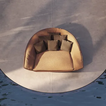 VONDOM LUNA: Draufsicht auf die gerundete Liegefläche des Daybeds
